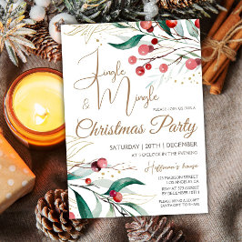 Modern Elegant Jingle & Mingle Kerstfeest Kaart