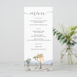 Modern Elegant Joshua Tree Boho Wedding Menu