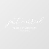 Modern Elegant Just Married Wedding Car Raamsticker (Vel)