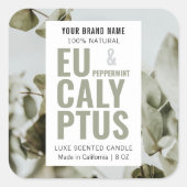 Modern elegant kaars product label met foto (Voorkant)