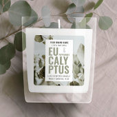 Modern elegant kaars product label met foto