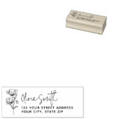 Modern Elegant Kalligrafie Bloem Retouradres Rubberstempel (Gestempeld)