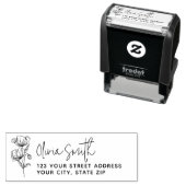 Modern Elegant Kalligrafie Bloem Retouradres Zelfinktende Stempel (In situ)