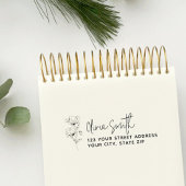 Modern Elegant Kalligrafie Bloem Retouradres Zelfinktende Stempel