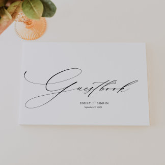 Modern Elegant Kalligrafie Bruiloft Gastenboek