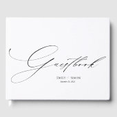 Modern Elegant Kalligrafie Bruiloft Gastenboek (Voorkant)