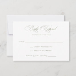 Modern Elegant Kalligrafie Script Bruiloft RSVP Kaart