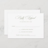 Modern Elegant Kalligrafie Script Bruiloft RSVP Kaart (Voorkant / Achterkant)
