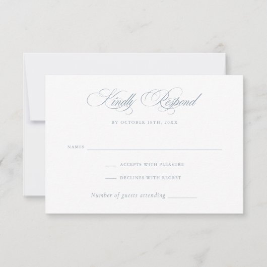Modern Elegant Kalligrafie Script Bruiloft RSVP Kaart (Voorkant)