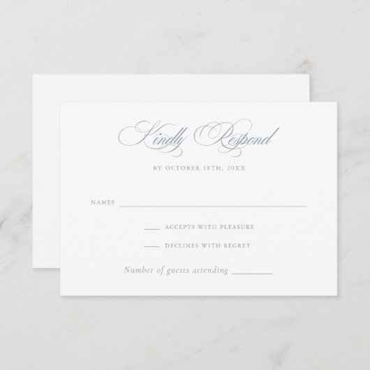 Modern Elegant Kalligrafie Script Bruiloft RSVP Kaart (Voorkant / Achterkant)