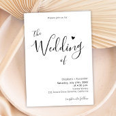 Modern Elegant Kalligrafie Script Hart Bruiloft Kaart