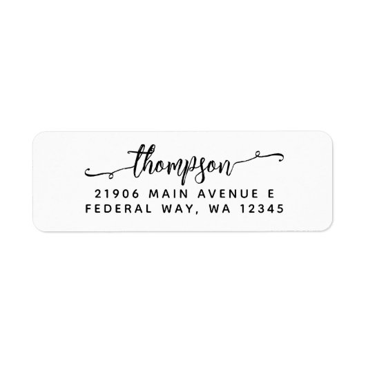 Modern elegant kalligrafiescript - label voor acht (Voorkant)