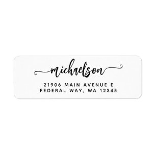 Modern elegant kalligrafiescript - label voor acht