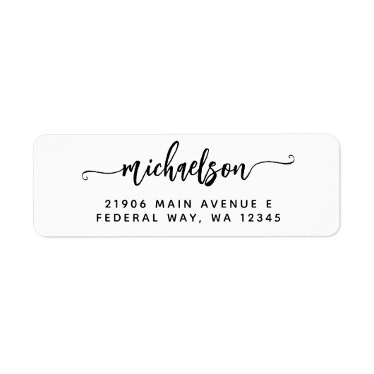 Modern elegant kalligrafiescript - label voor acht (Voorkant)