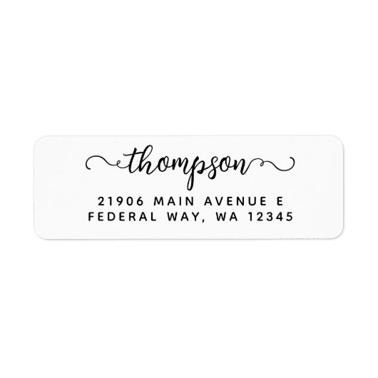 Modern elegant kalligrafiescript - label voor acht (Voorkant)