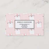 Modern elegant katten patroon aangepast visitekaartje (Achterkant)