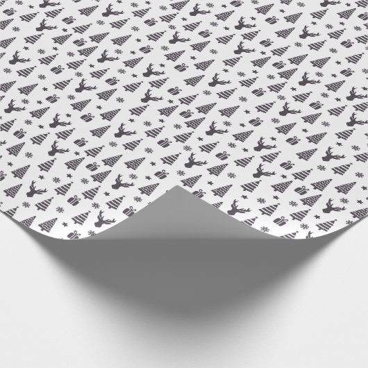 Modern Elegant Kerst Elementen Gift Cadeaupapier (Hoek)