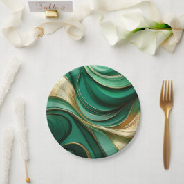 Modern Elegant Kerst-Groen en Goud- Papieren Bordje