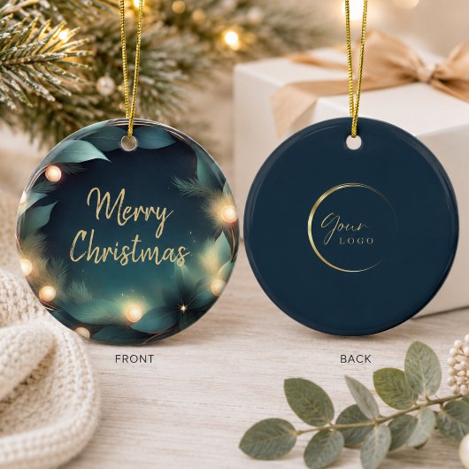 Modern Elegant Kerst Logo Ornament