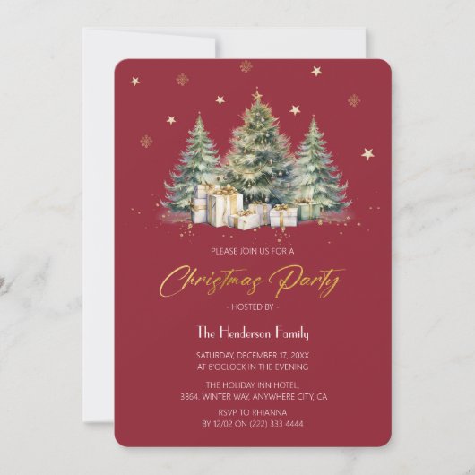 Modern & Elegant Kerstboom Kerstfeest Kaart (Voorkant)