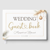 Modern Elegant Kerstbruiloft gastenboek (Voorkant)