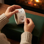 Modern Elegant Kerstdennengroen Ronde Sticker