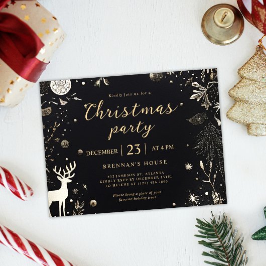 Modern Elegant Kerstfeest Feestelijke Vakantie Briefkaart