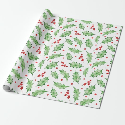 Modern elegant kerstgroen cadeaupapier (Uitgerold)