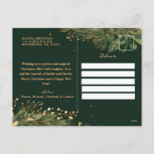 Modern Elegant Kerstkrans Botanisch Groen Feestdagenkaart (Achterkant)