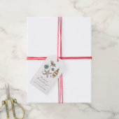 Modern Elegant Kerstmis Prettige feestdagen Greeti Cadeaulabel (Met Touw)