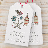 Modern Elegant Kerstmis Prettige feestdagen Greeti Cadeaulabel