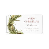 Modern Elegant Kerstmis Wreatour Address Etiket (Voorkant)