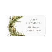 Modern Elegant Kerstmis Wreatour Address Etiket (Voorkant)