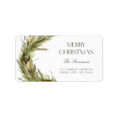 Modern Elegant Kerstmis Wreatour Address Etiket (Voorkant)