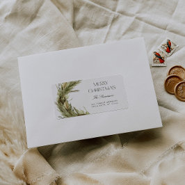 Modern Elegant Kerstmis Wreatour Address Etiket
