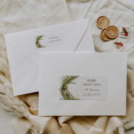 Modern Elegant Kerstmis Wreatour Address Etiket