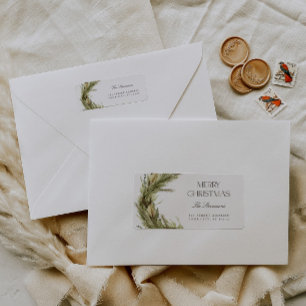 Modern Elegant Kerstmis Wreatour Address Etiket