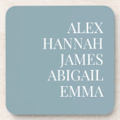 Modern Elegant Kinder Names Persoonlijke Familie Bier Onderzetter (Voorkant)