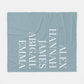 Modern Elegant Kinder Names Persoonlijke Familie Fleece Deken (Voorkant (Horizontaal))