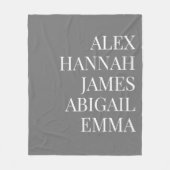Modern Elegant Kinder Names Persoonlijke Familie Fleece Deken (Voorkant)