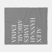 Modern Elegant Kinder Names Persoonlijke Familie Fleece Deken (Voorkant (Horizontaal))