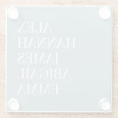 Modern Elegant Kinder Names Persoonlijke Familie Glazen Onderzetter (Achterkant)