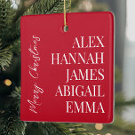 Modern Elegant Kinder Names Persoonlijke Familie Keramisch Ornament<br><div class="desc">Modern Elegant Kinder Names Personalized Family Ornament</div>