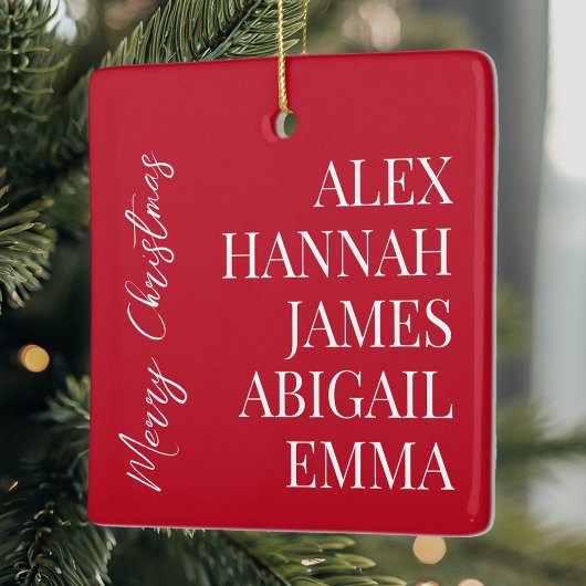 Modern Elegant Kinder Names Persoonlijke Familie Keramisch Ornament