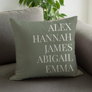 Modern Elegant Kinder Names Persoonlijke Familie Kussen