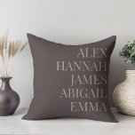 Modern Elegant Kinder Names Persoonlijke Familie Kussen<br><div class="desc">Modern Elegant Kinder Names Personalized Family Sierkussen.</div>