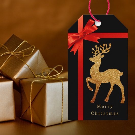 Modern Elegant Klassiek Kerstrendier Cadeaulabel