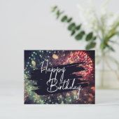 Modern Elegant Kleurrijk Gelukkig Verjaardagsvuurw Briefkaart (Staand voorkant)
