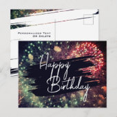 Modern Elegant Kleurrijk Gelukkig Verjaardagsvuurw Briefkaart (Voorkant / Achterkant)