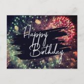 Modern Elegant Kleurrijk Gelukkig Verjaardagsvuurw Briefkaart (Voorkant)